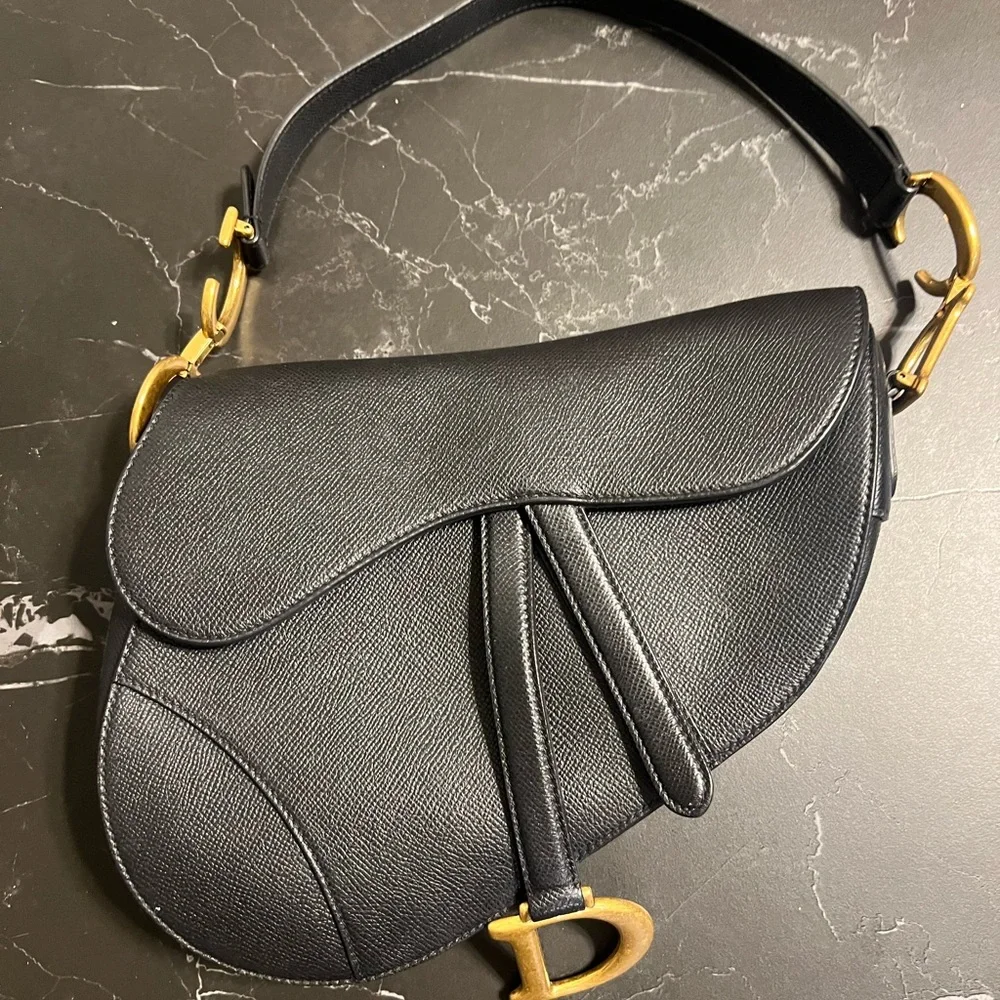 CHRISTIAN DIOR Black Saddle Bag Medium - Picture 4 of 7